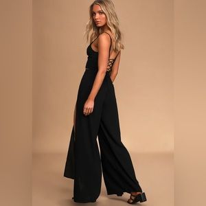 Lulus | Out Tonight Black Two-Piece Jumpsuit | size SM